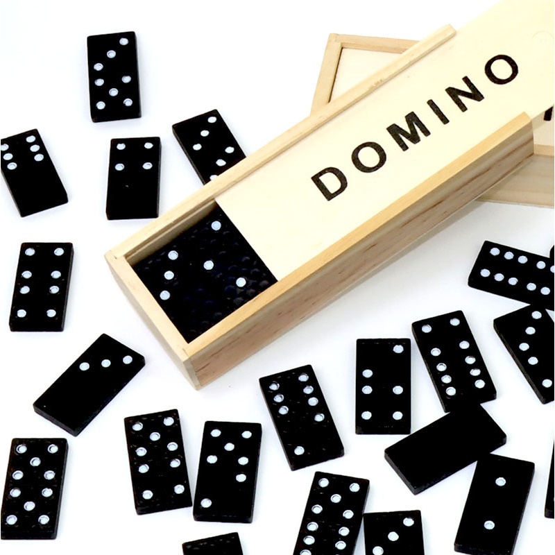 Board Game Monopoli - 블랙 도미노 28 조각 나무 보드