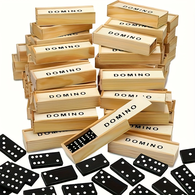 Board Game Monopoli - 28 개/상자 미니 나무 도미노 세트,