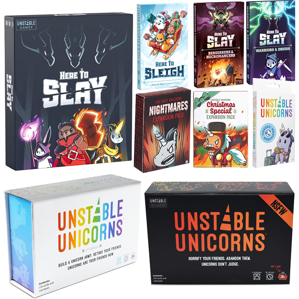 Board Game Here To Slay - 유니콘 썰매 휴일 확장 팩, 어린이