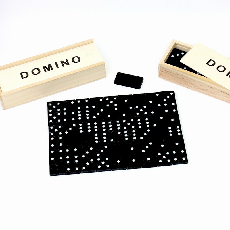블랙 도미노 28 조각 나무 보드 게임 파티 퍼즐 작은 - Board Game Monopoli 리뷰 및 가격