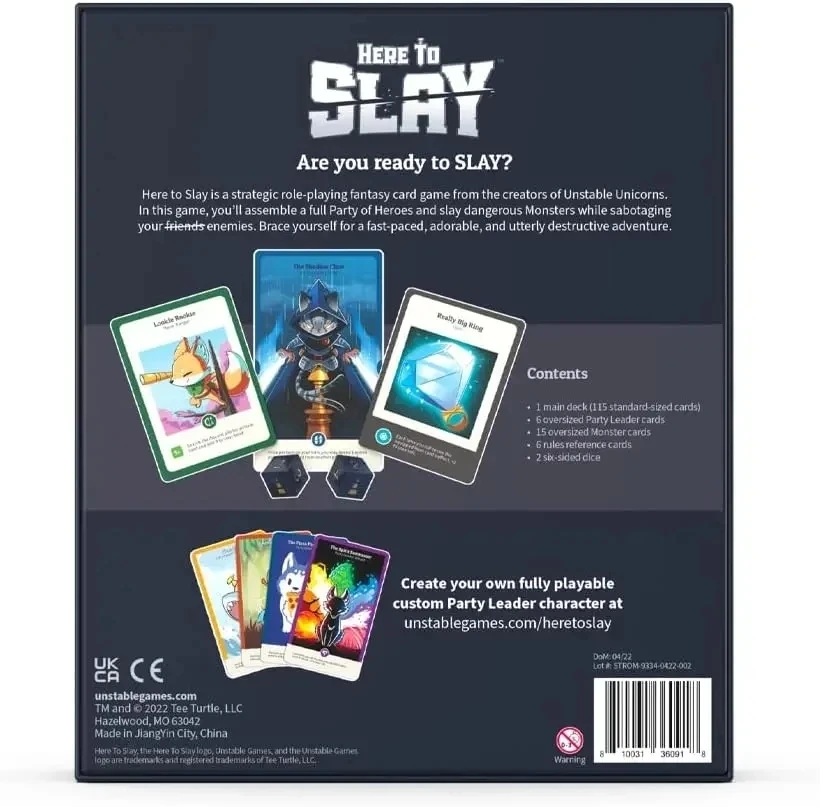 티터틀에서 제작한 불안정한 유니콘 전략 배틀 카드 게임 - Board Game Here To Slay 리뷰 및 가격