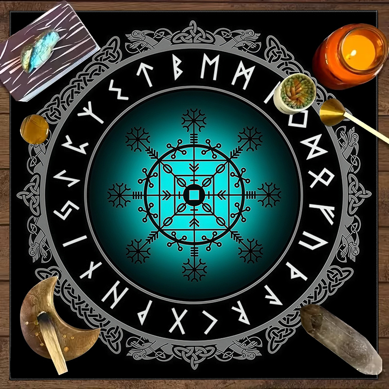 VIKAMA 북유럽 바이킹 나침반 패턴 타로 식탁보,  - Board Game Vikings 리뷰 및 가격