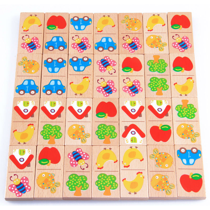 28pcs 아기 나무 도미노 블록 장난감 만화 정원 동 - Board Game Monopoli 리뷰 및 가격