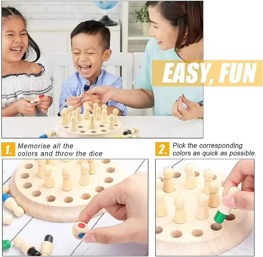 1PC 나무 메모리 매치 스틱 체스 컬러 게임 보드 퍼 - Board Game Oath 리뷰 및 가격