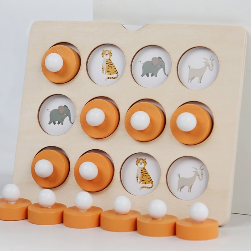 몬테소리 메모리 일치 체스 게임 3D 퍼즐 나무 조기  - Board Game Oath 리뷰 및 가격