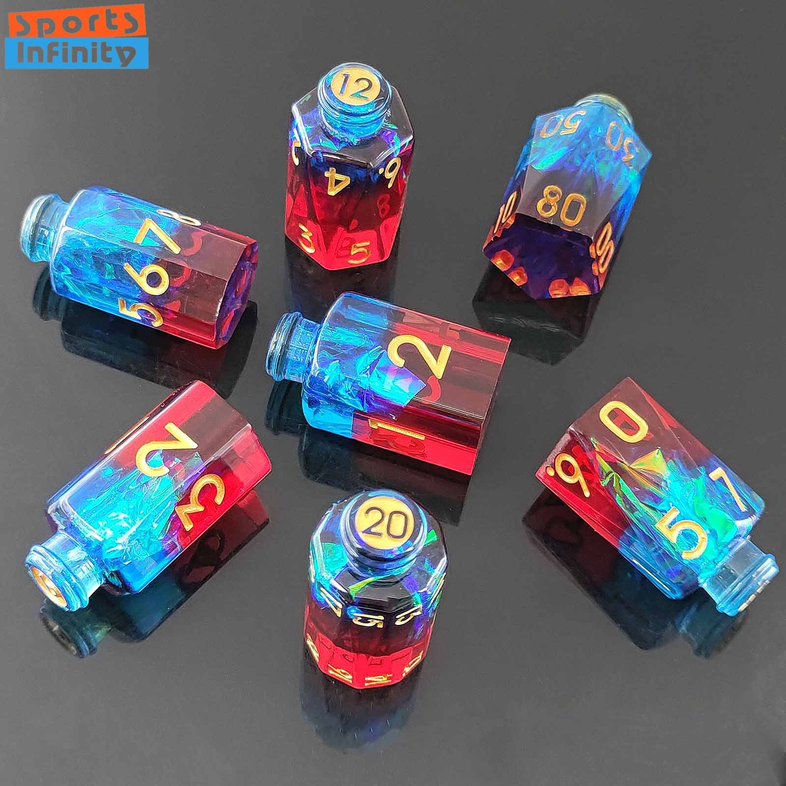 7개 세트 레진 약병 모양 디지털 주사위 DND RPG - Board Game Digital 리뷰 및 가격
